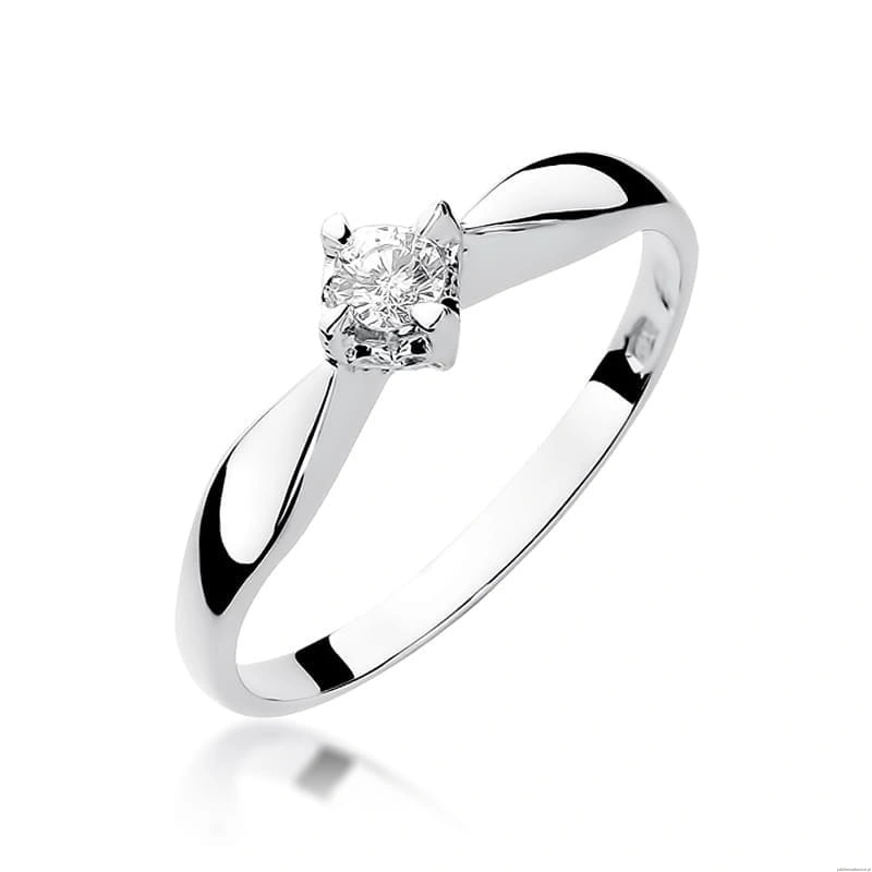 Pierścionek W171 Diament 0,12ct białe złoto