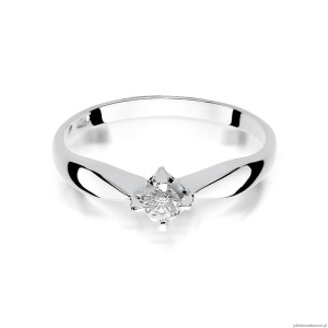 Pierścionek W171 Diament 0,12ct białe złoto