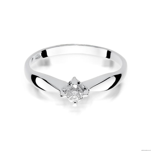 Pierścionek W171 Diament 0,12ct białe złoto