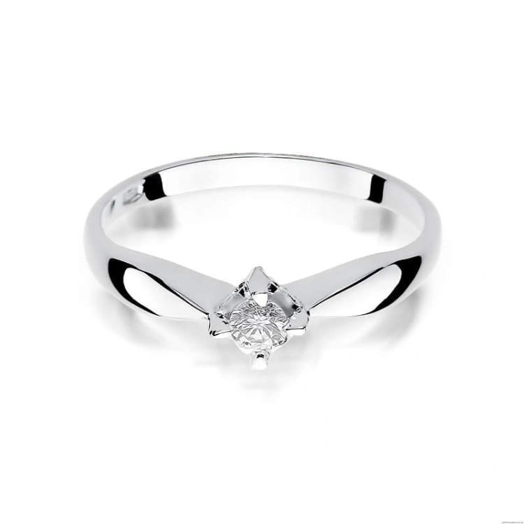Pierścionek W171 Diament 0,12ct białe złoto