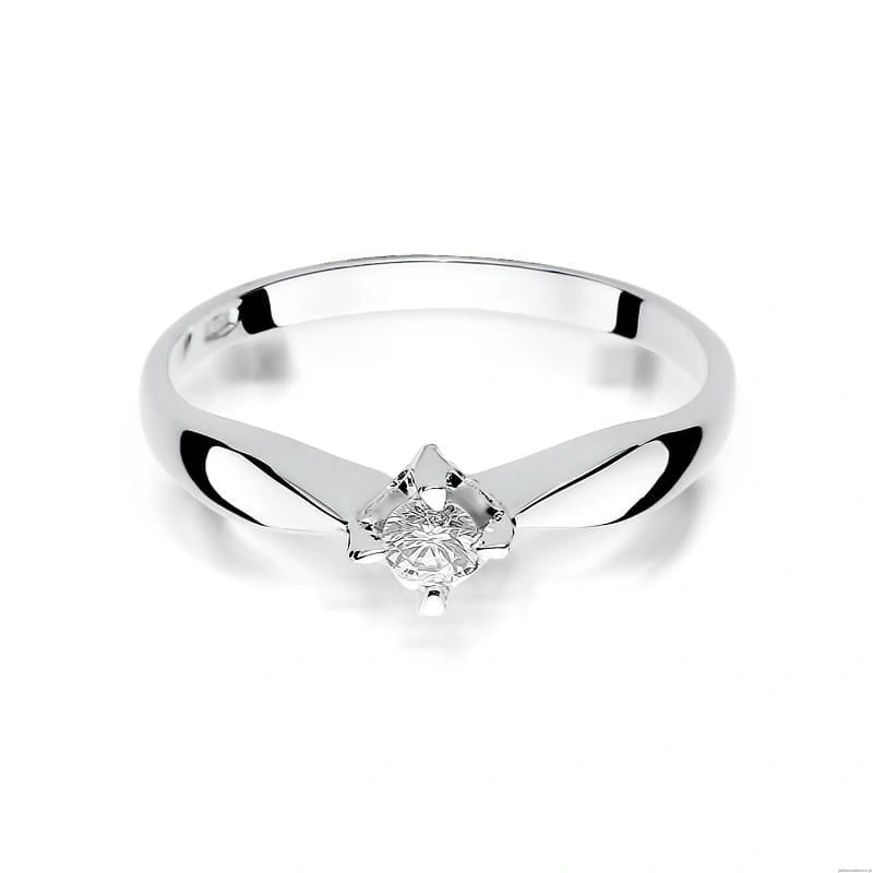 Pierścionek W171 Diament 0,12ct białe złoto