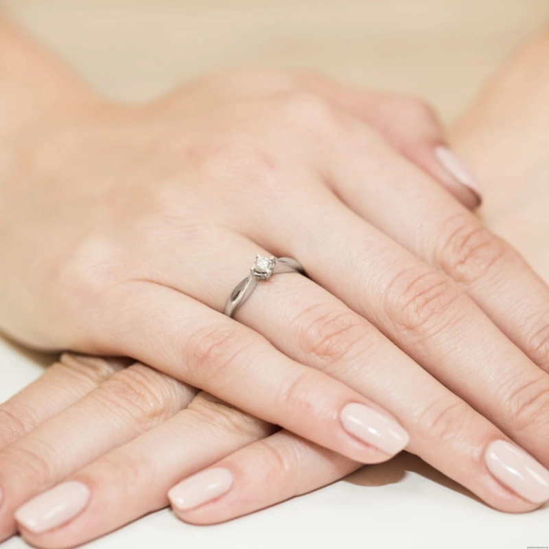 Pierścionek W171 Diament 0,12ct białe złoto