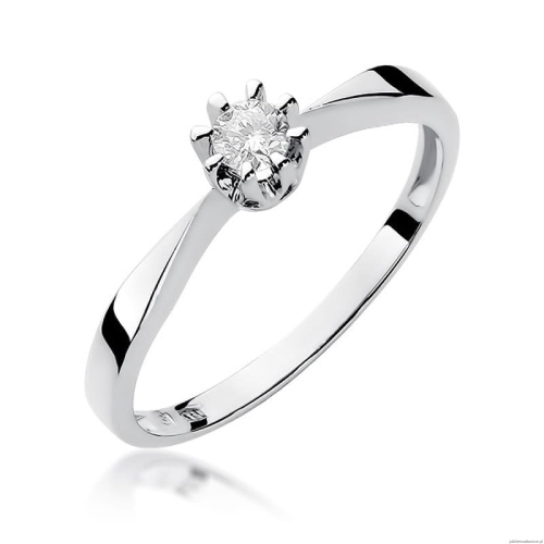 Pierścionek W173 Diament 0,15ct białe złoto