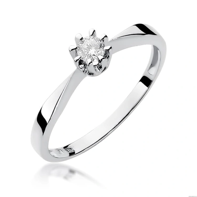 Pierścionek W173 Diament 0,15ct białe złoto
