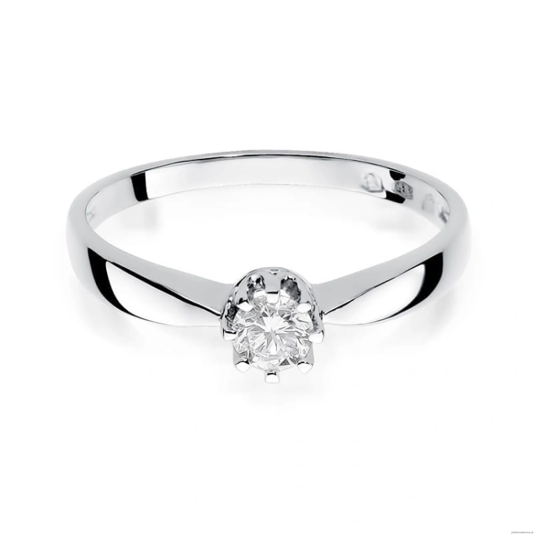 Pierścionek W173 Diament 0,15ct białe złoto