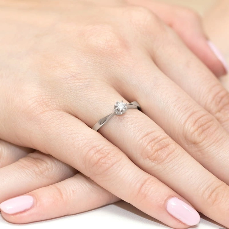 Pierścionek W173 Diament 0,15ct białe złoto