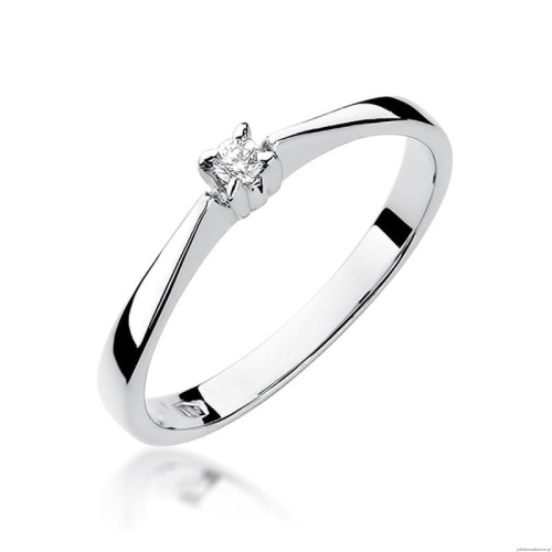 Pierścionek W175 Diament 0,03ct białe złoto
