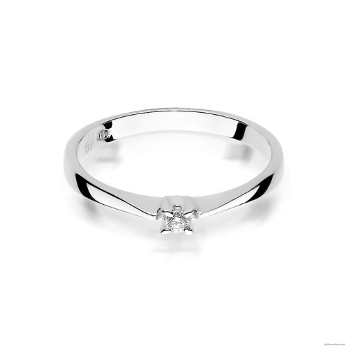 Pierścionek W175 Diament 0,03ct białe złoto