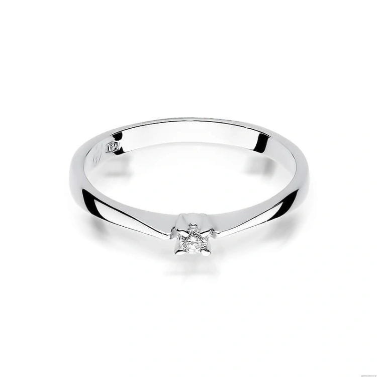 Pierścionek W175 Diament 0,03ct białe złoto