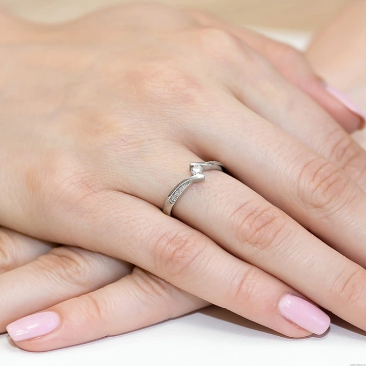 Pierścionek W177 Diament 0,13ct białe złoto