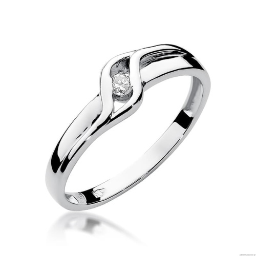 Pierścionek W178 Diament 0,04ct białe złoto