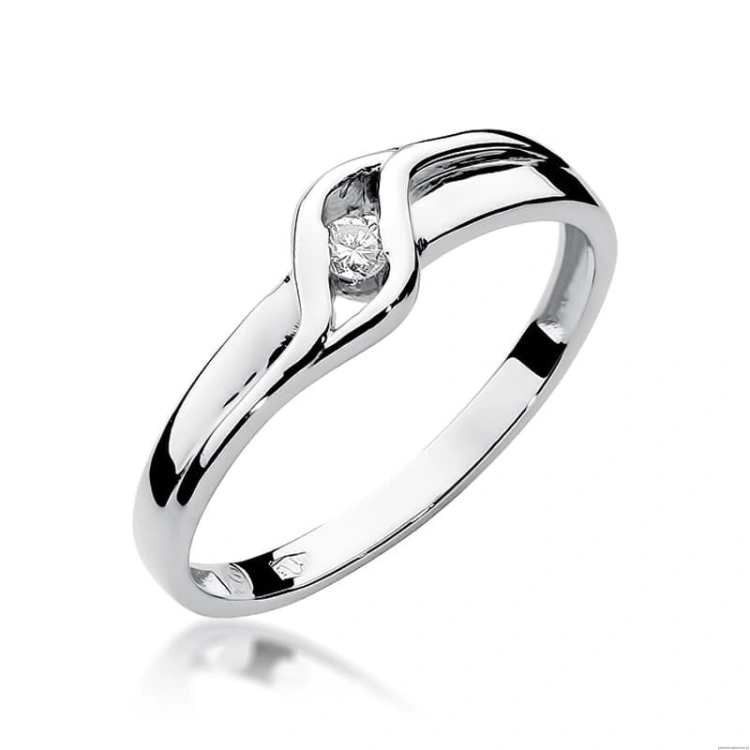 Pierścionek W178 Diament 0,04ct białe złoto