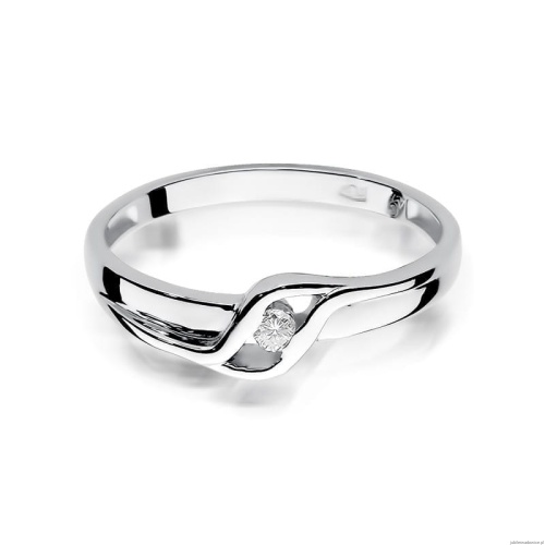 Pierścionek W178 Diament 0,04ct białe złoto