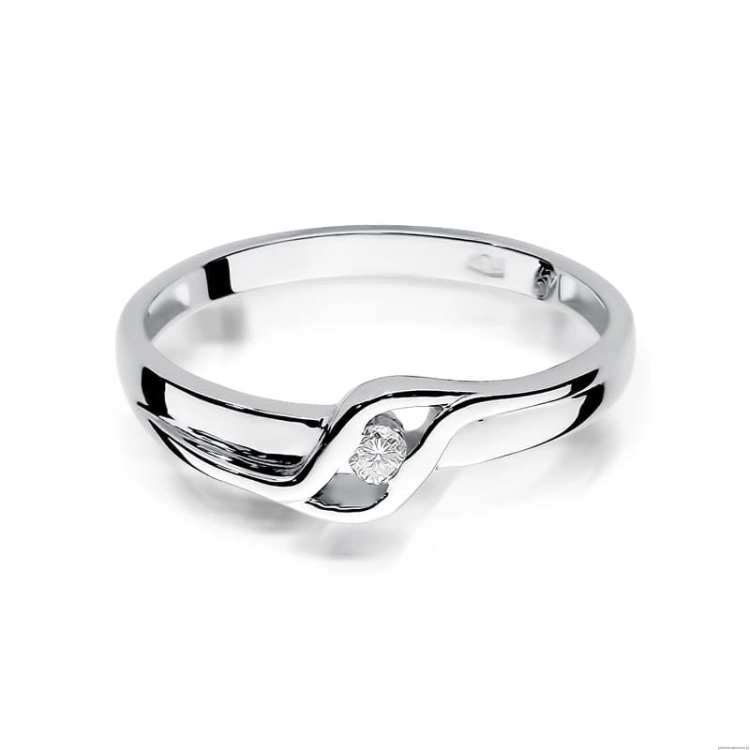 Pierścionek W178 Diament 0,04ct białe złoto