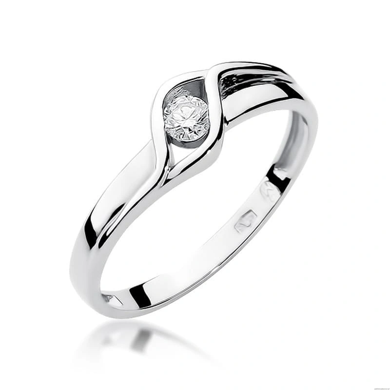 Pierścionek W178 Diament 0,10ct białe złoto