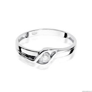 Pierścionek W178 Diament 0,10ct białe złoto