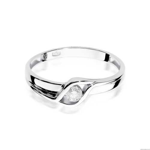 Pierścionek W178 Diament 0,10ct białe złoto