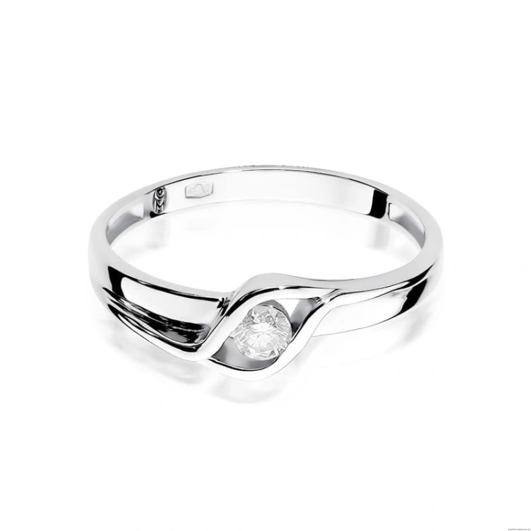 Pierścionek W178 Diament 0,10ct białe złoto