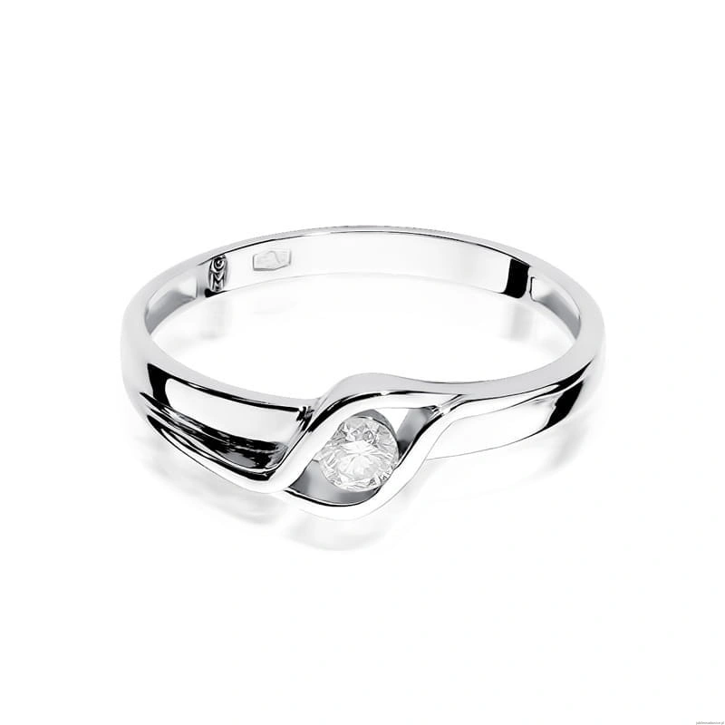 Pierścionek W178 Diament 0,10ct białe złoto