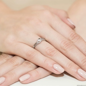 Pierścionek W178 Diament 0,10ct białe złoto