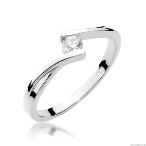 Pierścionek W180 Diament 0,10ct białe złoto