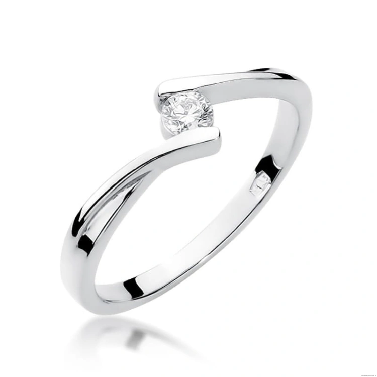 Pierścionek W180 Diament 0,10ct białe złoto