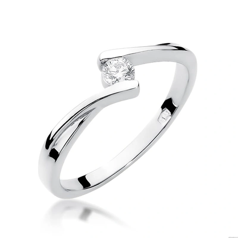 Pierścionek W180 Diament 0,10ct białe złoto