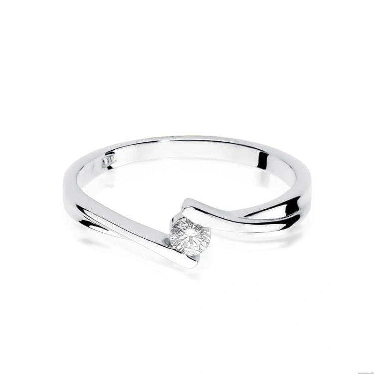 Pierścionek W180 Diament 0,10ct białe złoto