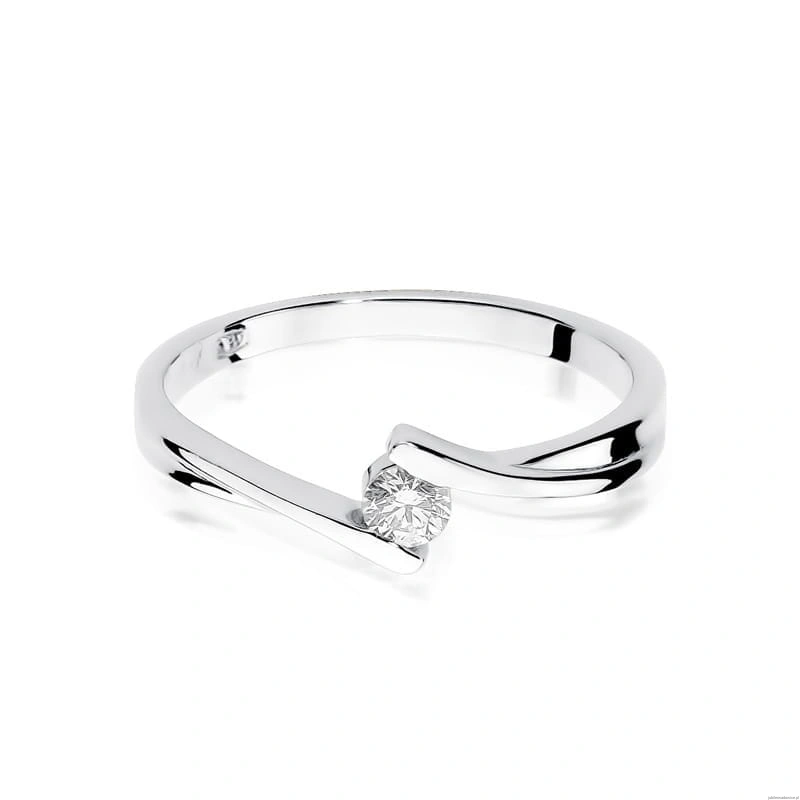 Pierścionek W180 Diament 0,10ct białe złoto