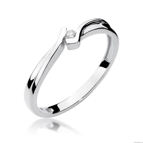 Pierścionek W181 Diament 0,04ct białe złoto