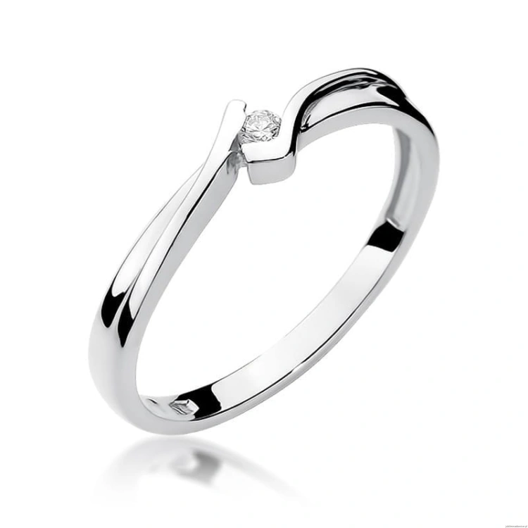Pierścionek W181 Diament 0,04ct białe złoto