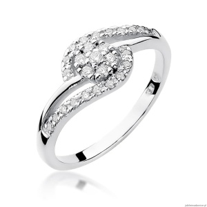 Pierścionek W184 Diament 0,10ct białe złoto
