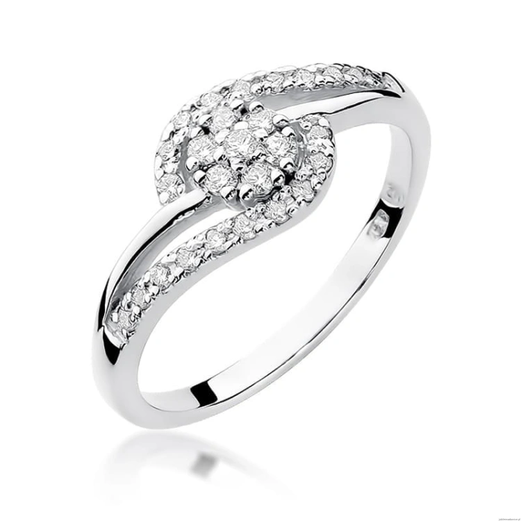 Pierścionek W184 Diament 0,10ct białe złoto