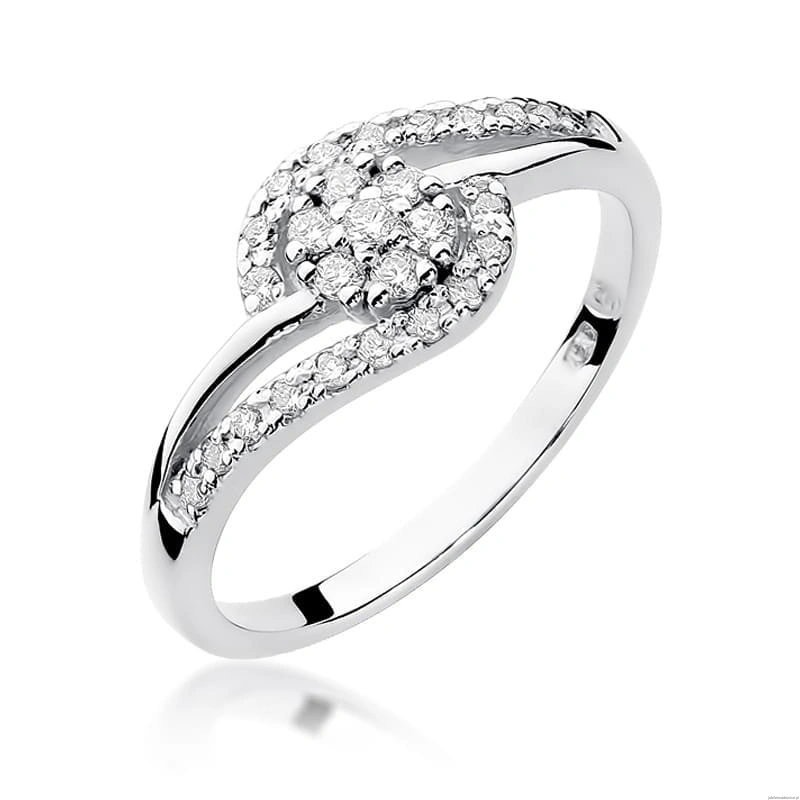 Pierścionek W184 Diament 0,10ct białe złoto