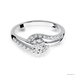 Pierścionek W184 Diament 0,10ct białe złoto