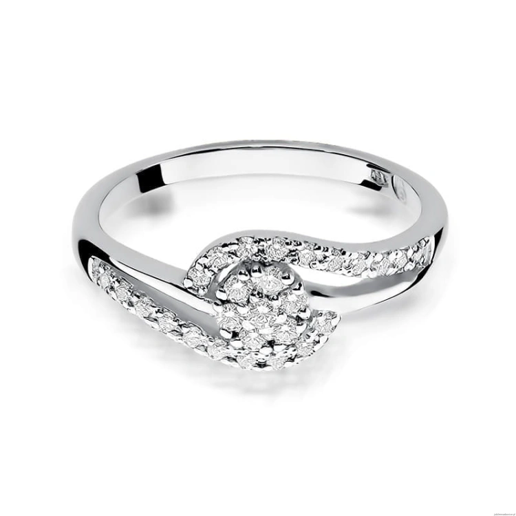 Pierścionek W184 Diament 0,10ct białe złoto
