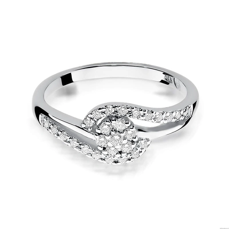 Pierścionek W184 Diament 0,10ct białe złoto
