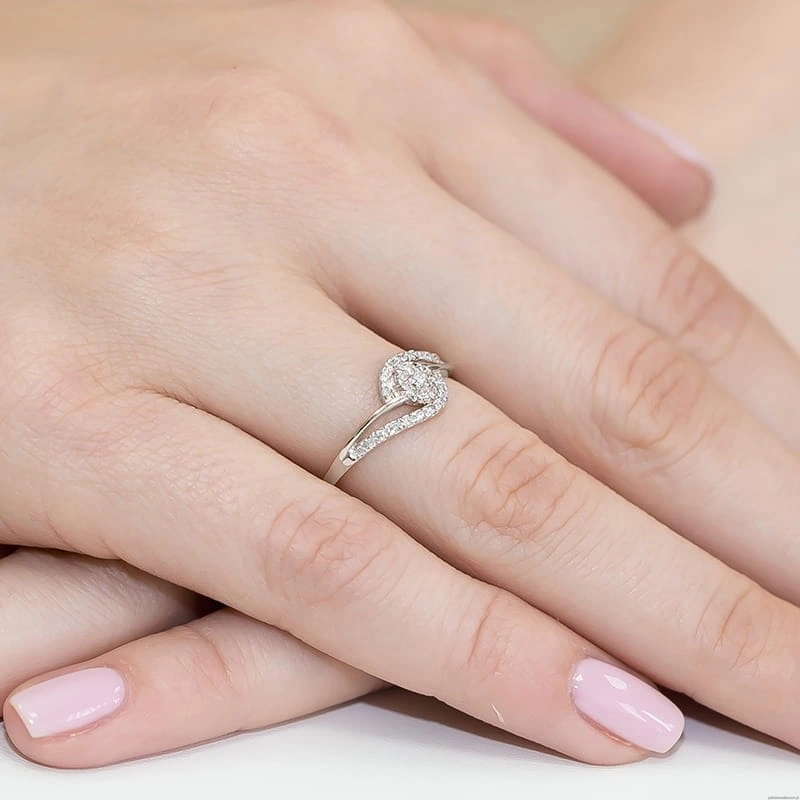 Pierścionek W184 Diament 0,10ct białe złoto