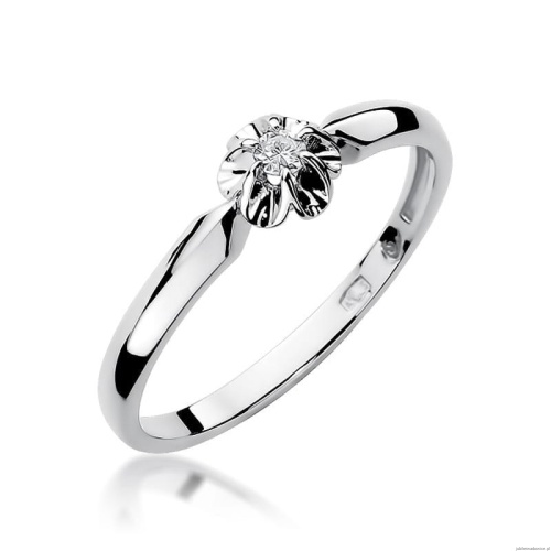 Pierścionek W187 Diament 0,04ct białe złoto