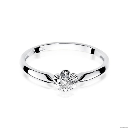 Pierścionek W187 Diament 0,04ct białe złoto