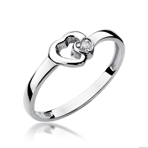 Pierścionek W188 Diament 0,02ct białe złoto
