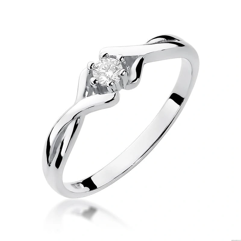 Pierścionek W190B Diament 0,08ct białe złoto