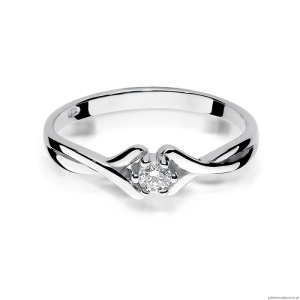 Pierścionek W190B Diament 0,08ct białe złoto
