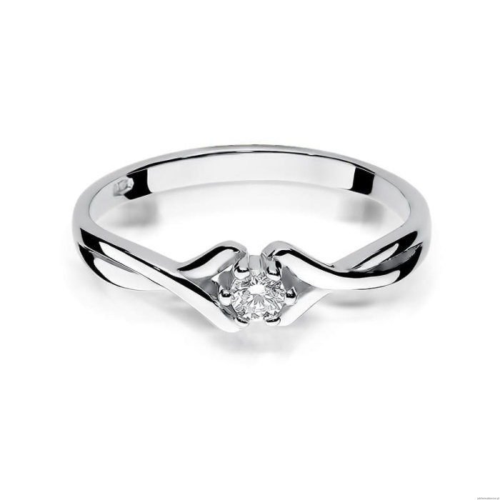 Pierścionek W190B Diament 0,08ct białe złoto