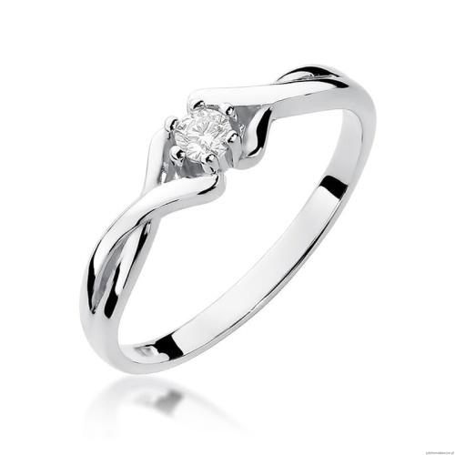 Pierścionek W190B Diament 0,10ct białe złoto