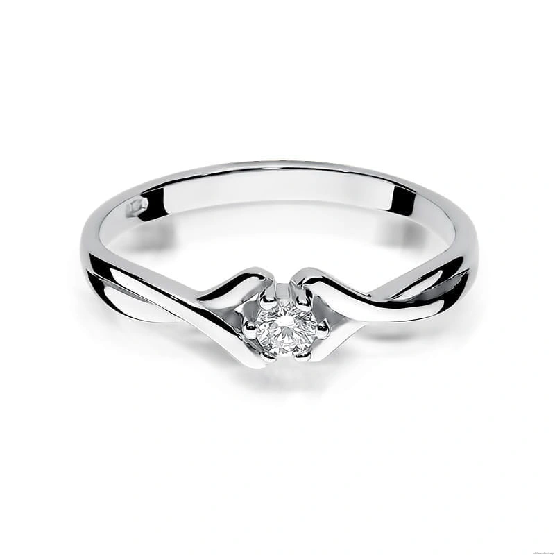 Pierścionek W190B Diament 0,10ct białe złoto