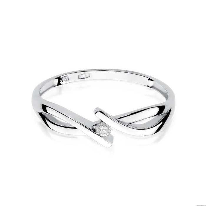 Pierścionek W191 Diament 0,04ct białe złoto