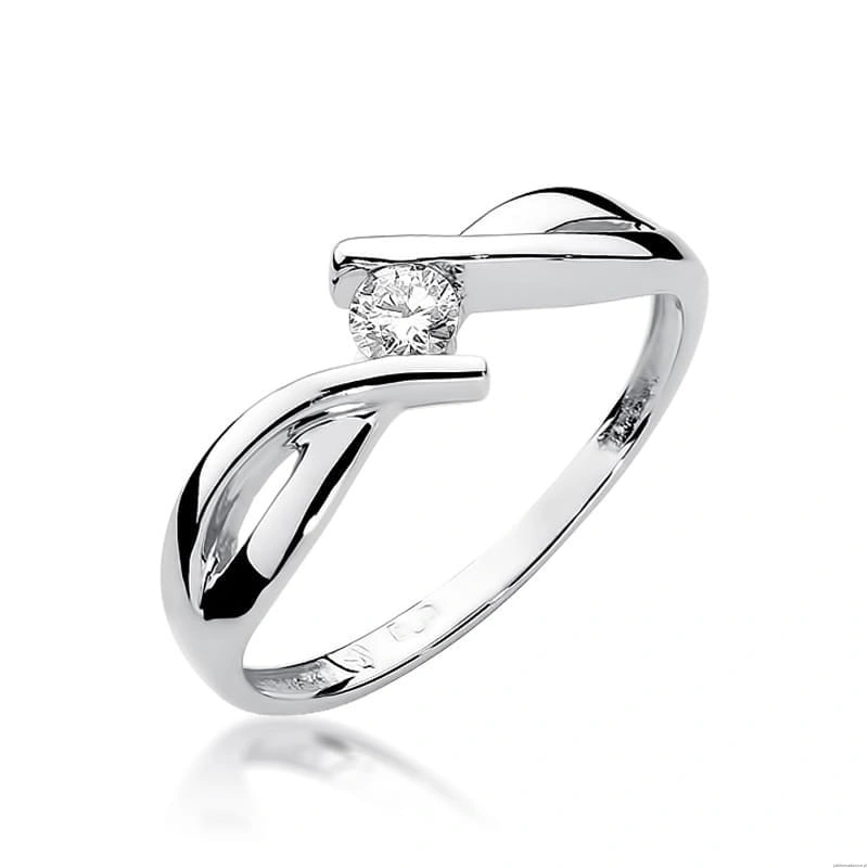 Pierścionek W191B Diament 0,10ct białe złoto