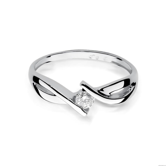 Pierścionek W191B Diament 0,10ct białe złoto