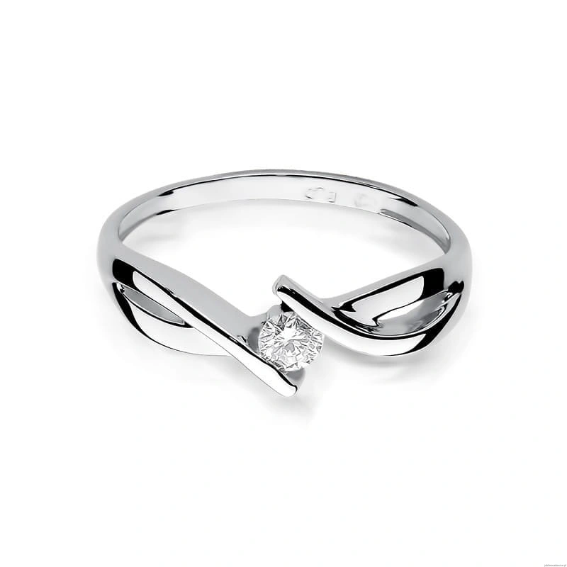 Pierścionek W191B Diament 0,10ct białe złoto